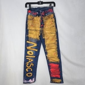 Stella Nolasco hang painted jeans size 4 multicolor